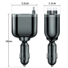 5_in_1_Super_Fast_Charging_Dua_Image_3 5 in 1 Super Fast Charging Dual Pull Out Retractable Car Charger 12 24V Output TYPE C Car Adapters with QC 3.0 Function